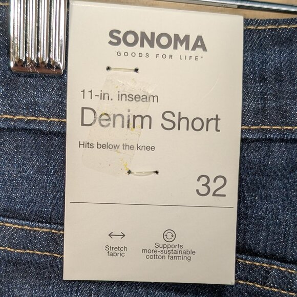 Sonoma Dark Blue Denim Shorts 11 In. Inseam Size 32 NWT - Picture 9 of 12